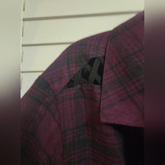 Torrid Womens Plus Size Purple and Black Button Down Plaid Shirt EUC 18-20 - Picture 8 of 10